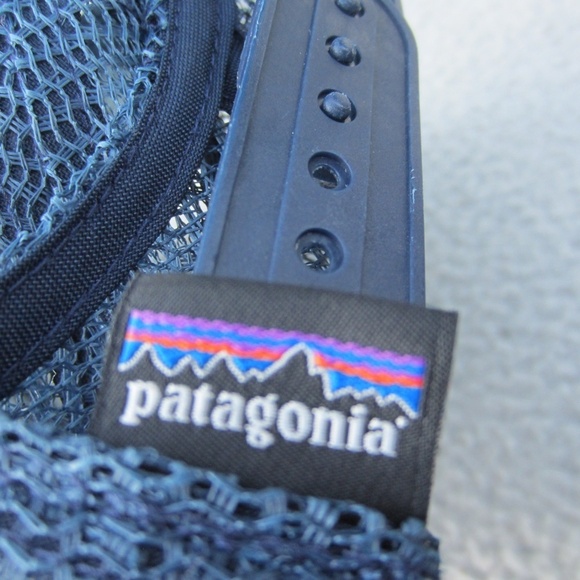 Patagonia Trucker Hat Unisex one size Mesh White Blue Adjustable SnapBack hikin - Picture 9 of 13